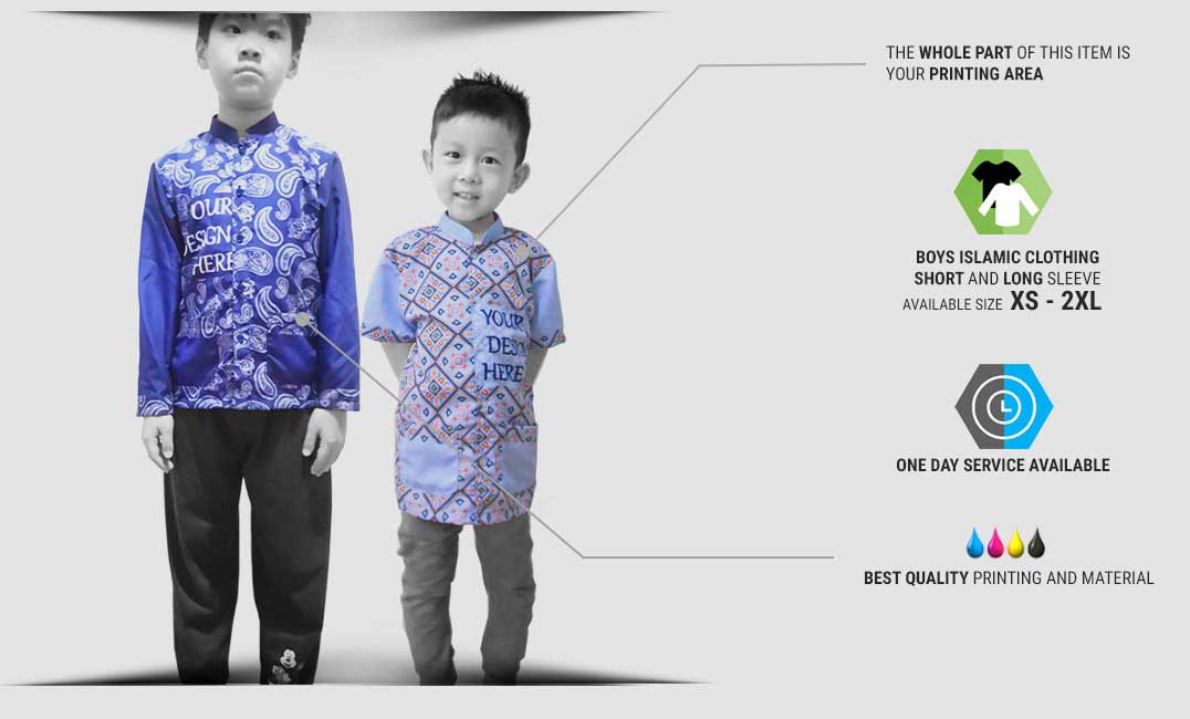 baju koko anak spesifikasi