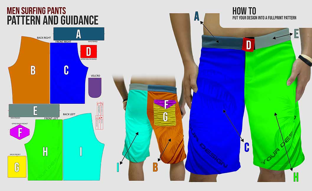 guidance pattern mens surfing pants