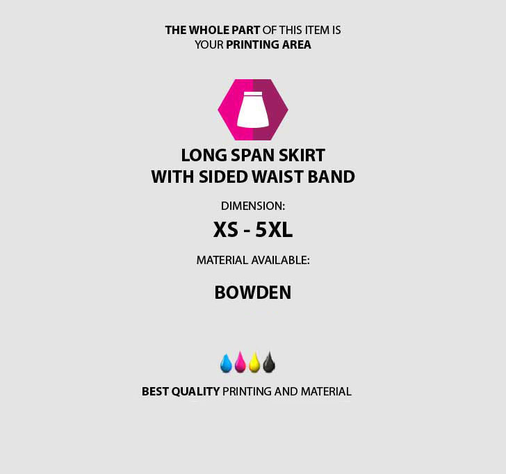 fullprint  Long Span Skirt with Sided Waist Band 3